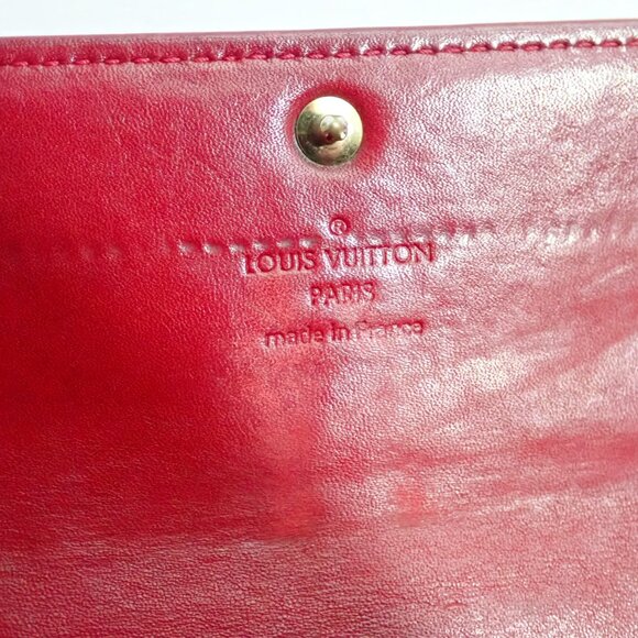 Louis Vuitton Monogram Vernis Sarah Long Red Wallet - Picture 4 of 9